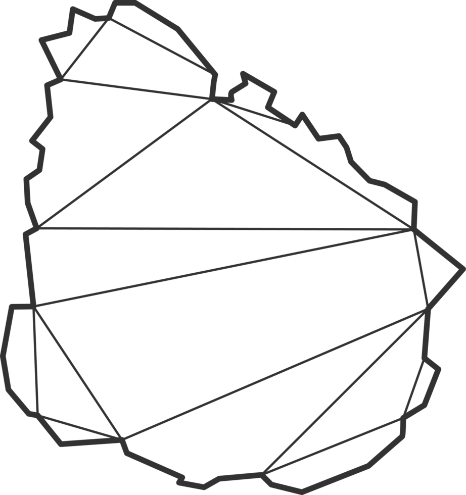 estilo de mapa de triângulos de mosaico do Uruguai. png
