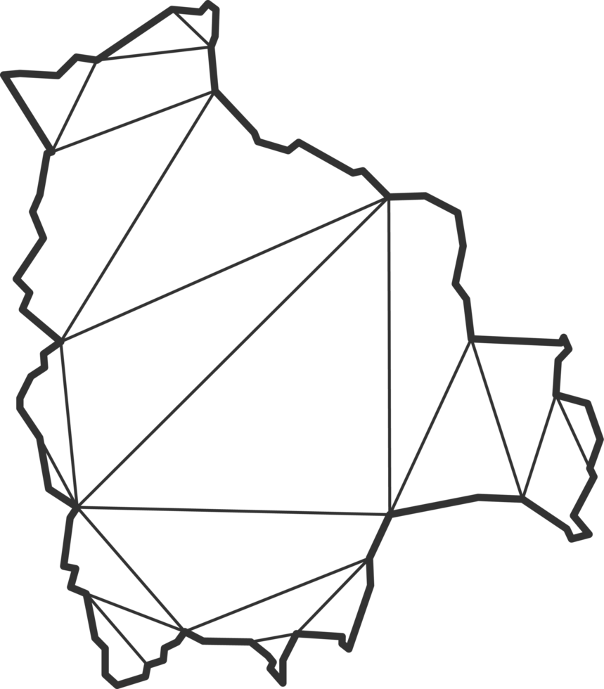 Mosaic triangles map style of Bolivia. png