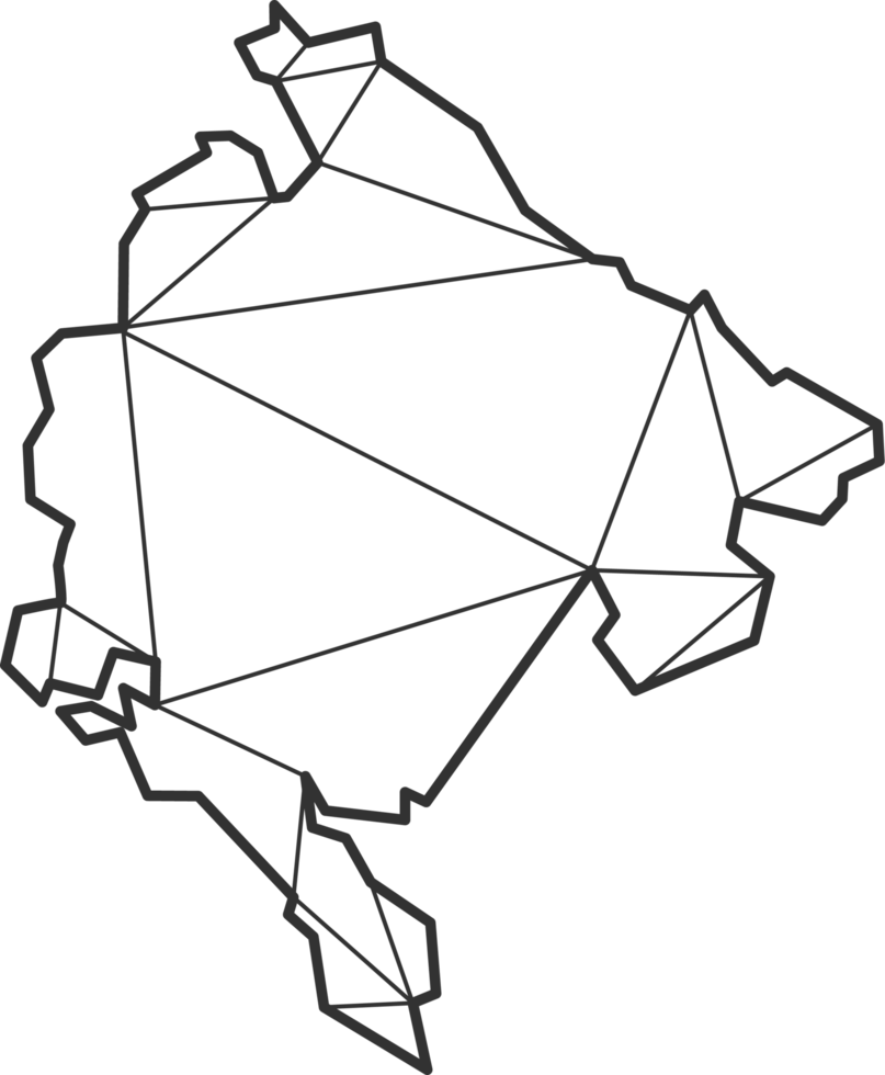 Mosaic triangles map style of Montenegro. png