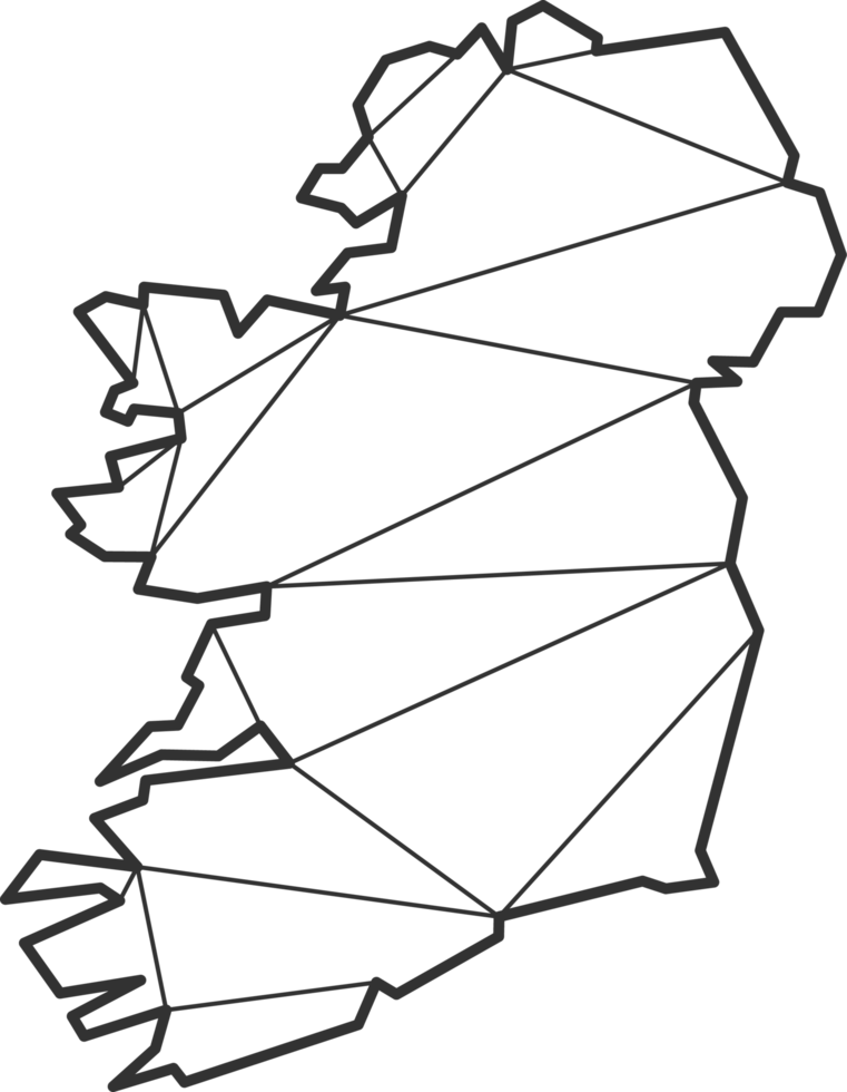 Mosaic triangles map style of Ireland. png