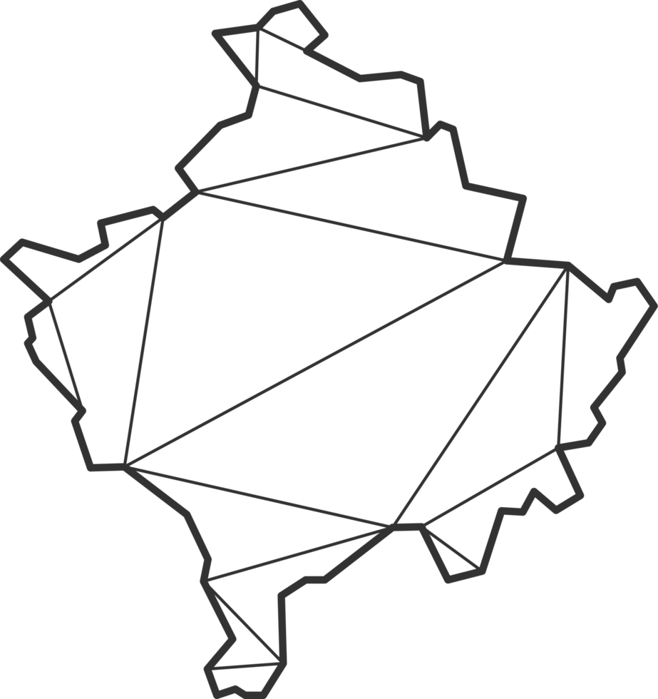 Mosaic triangles map style of Kosovo. png