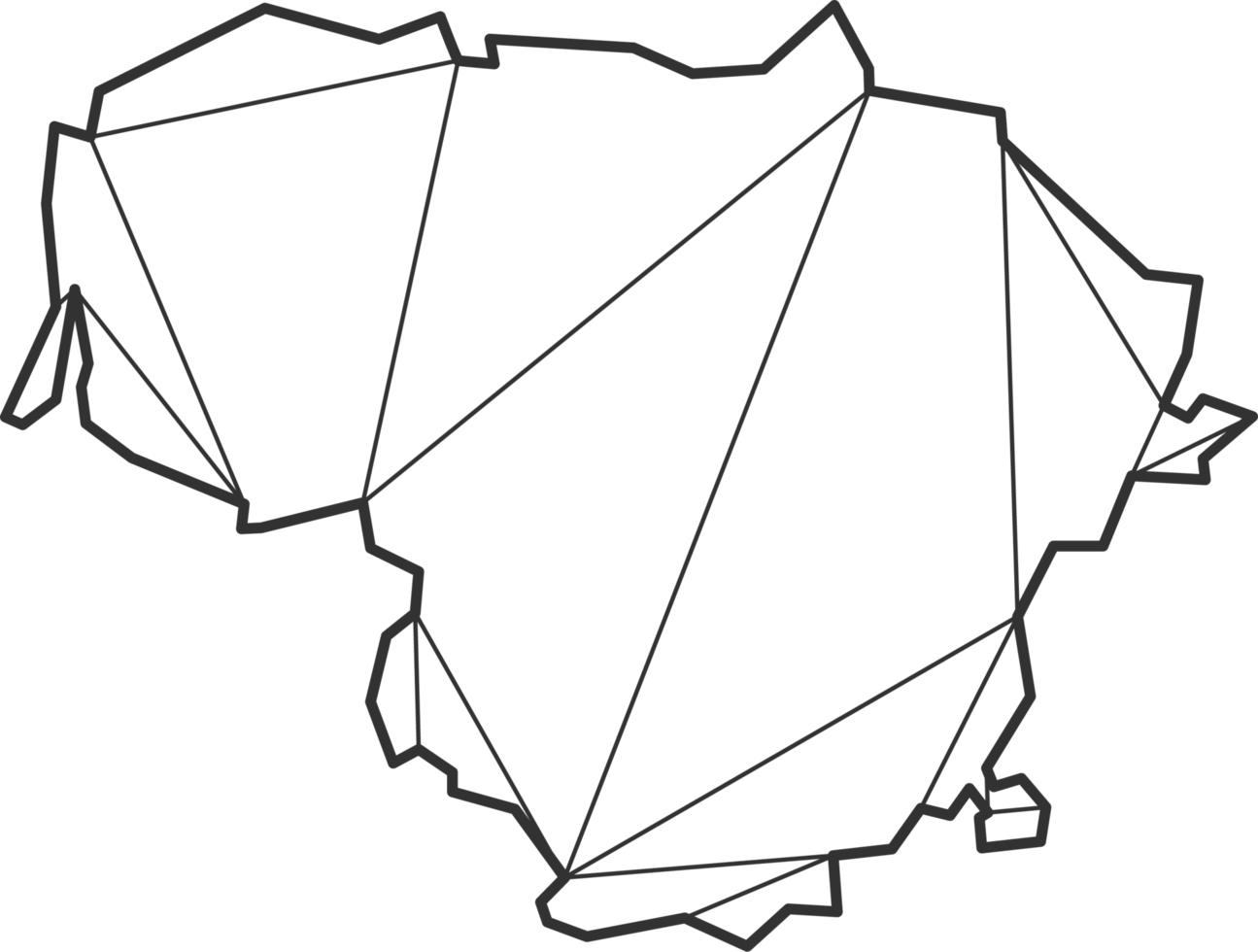 Mosaic triangles map style of Lithuania. png