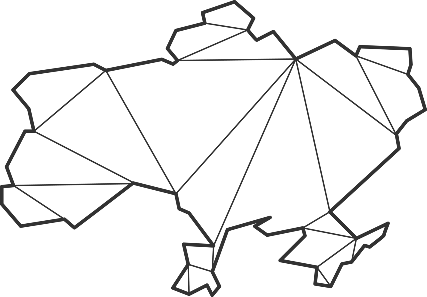 Mosaic triangles map style of Ukraine. png