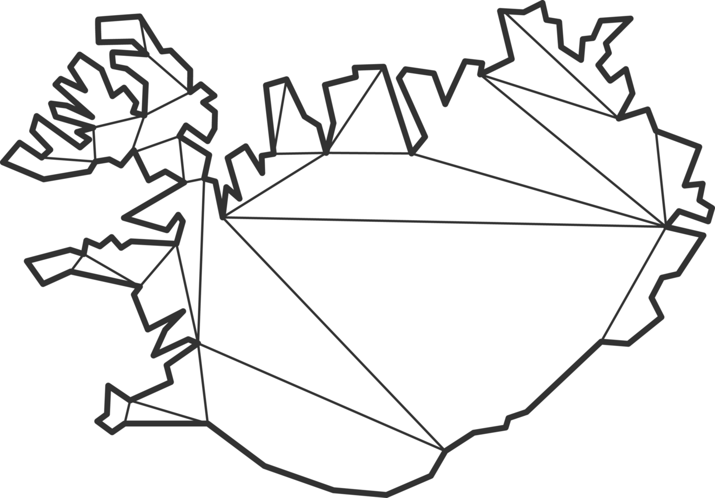 Mosaic triangles map style of Iceland. png