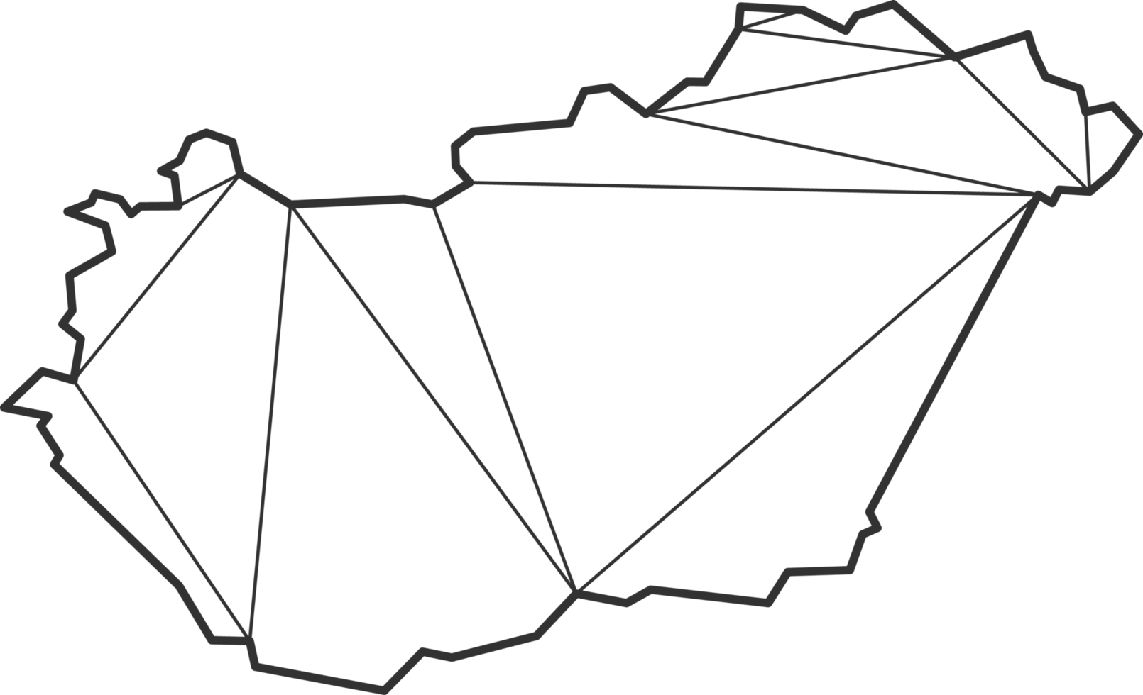 Mosaic triangles map style of Hungary. png