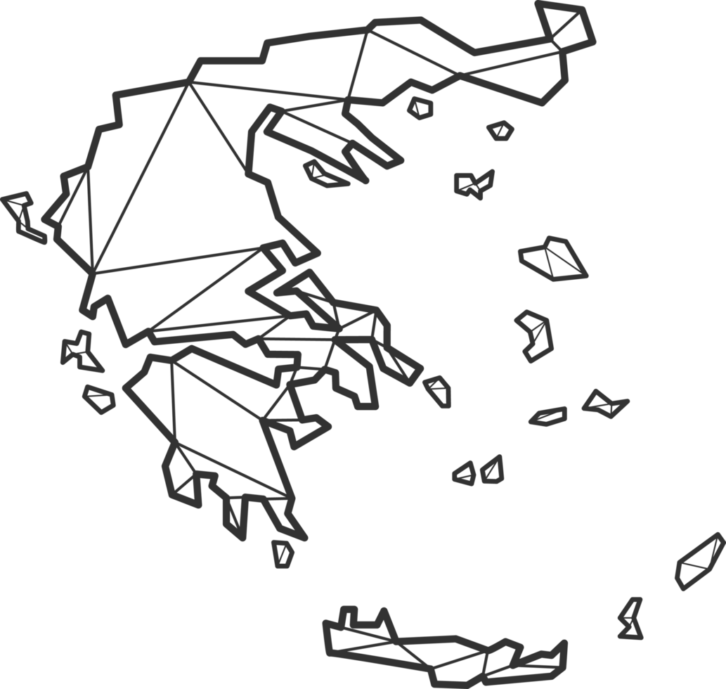 mosaik- trianglar Karta stil av grekland. png