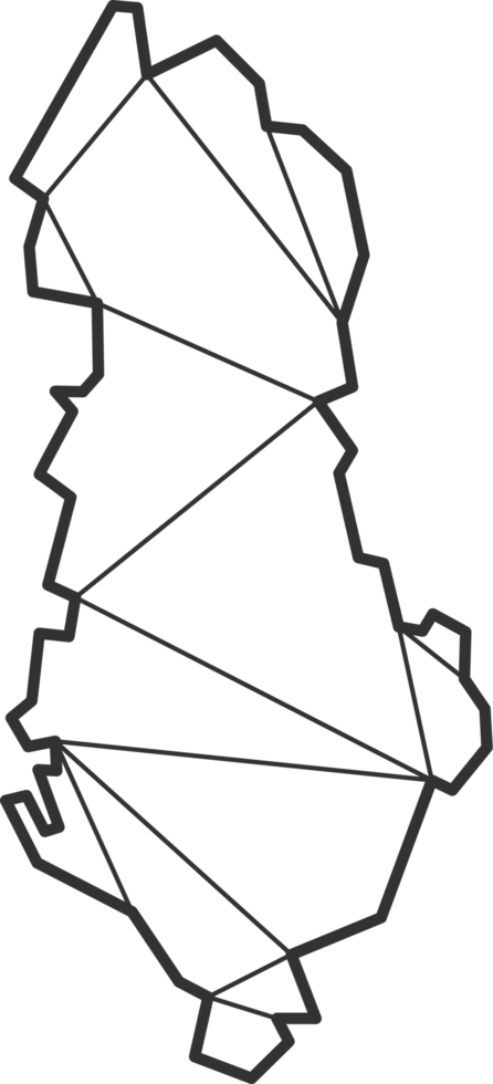 Mosaic triangles map style of Albania. png