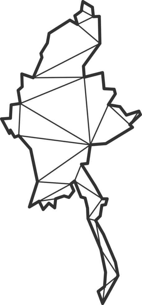 Mosaic triangles map style of Myanmar. png