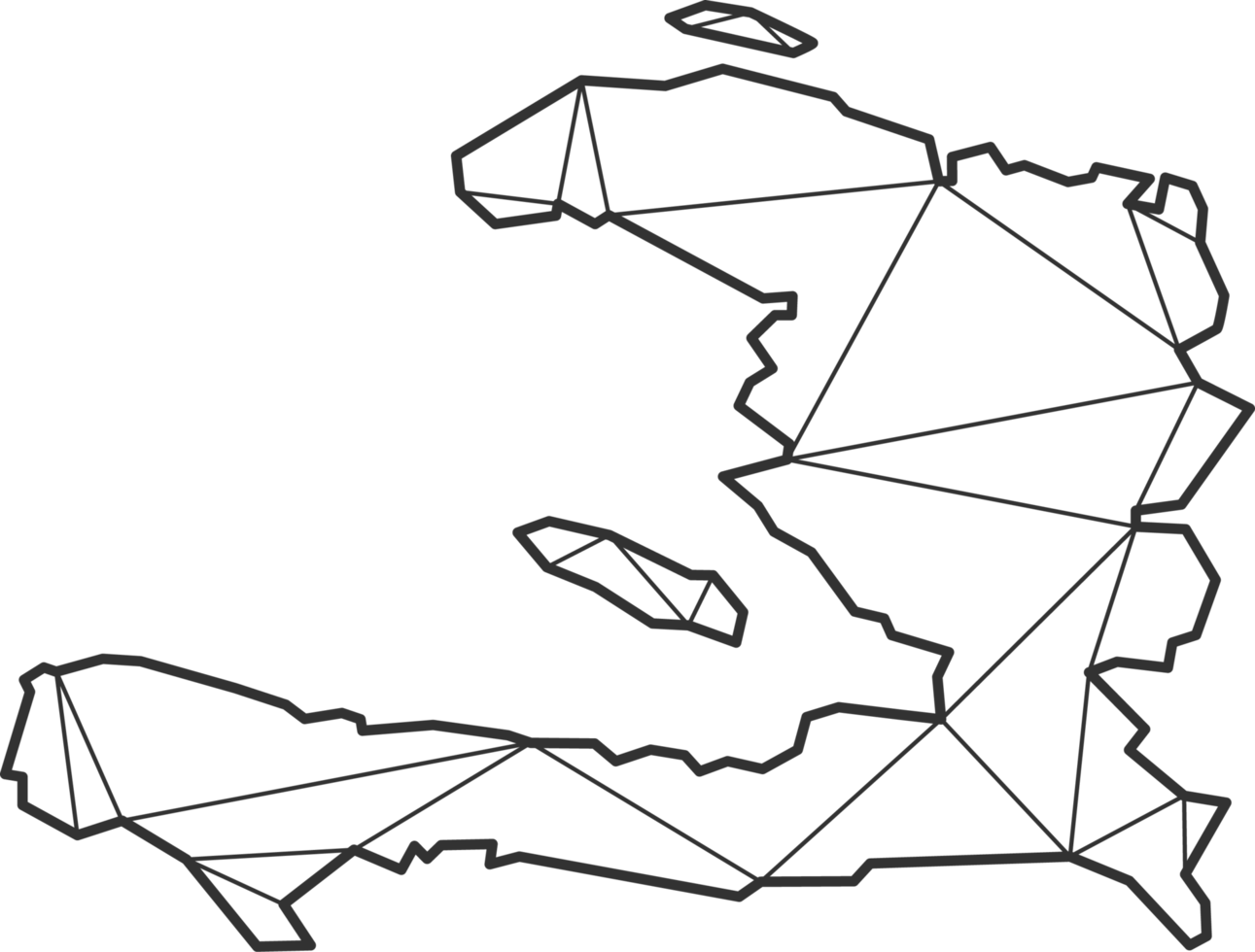 triangles de mosaïque style de carte d'haïti. png