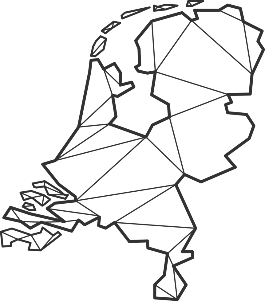 estilo de mapa de triângulos de mosaico da Holanda. png