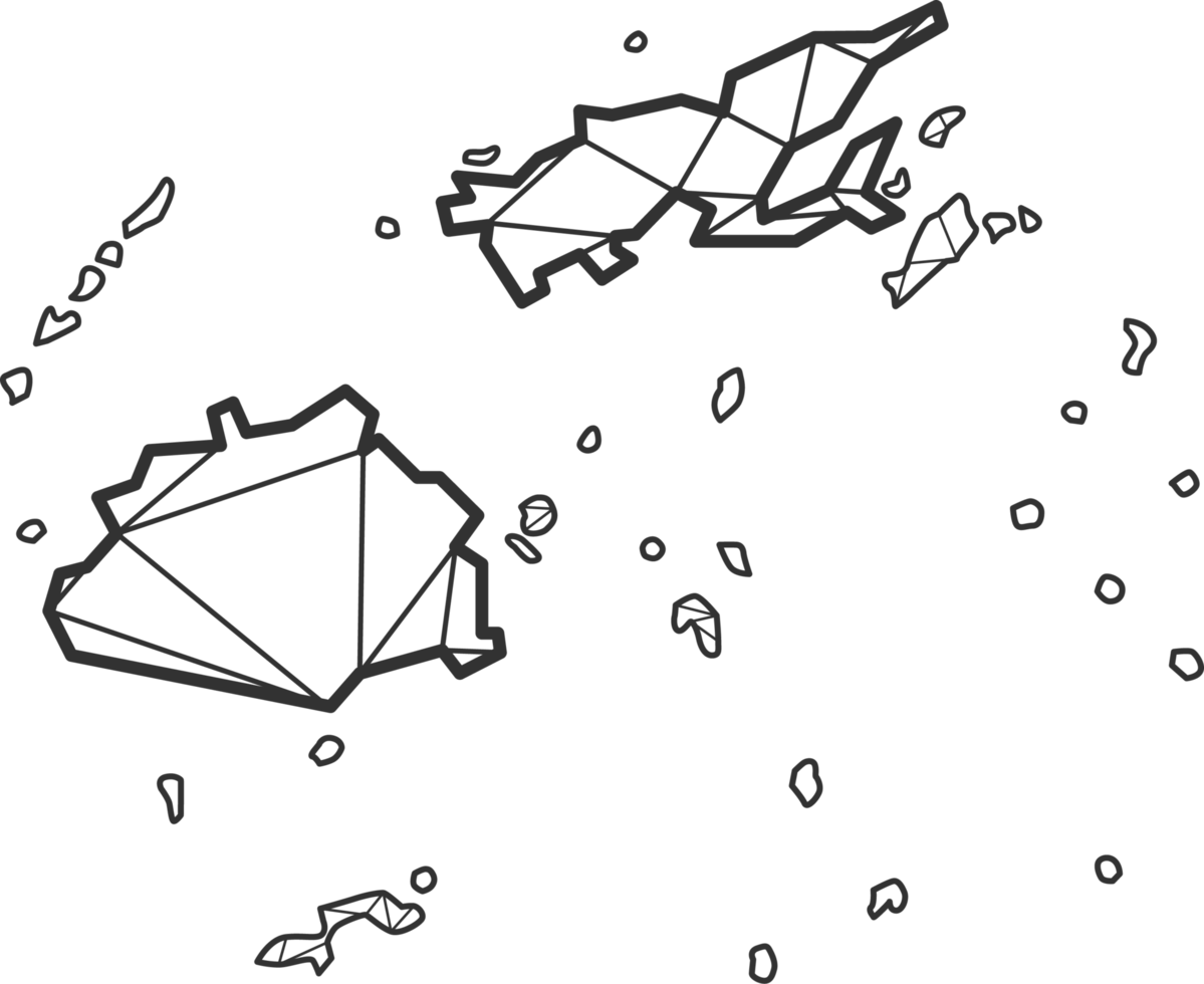 triangles de mosaïque style de carte des fidji. png