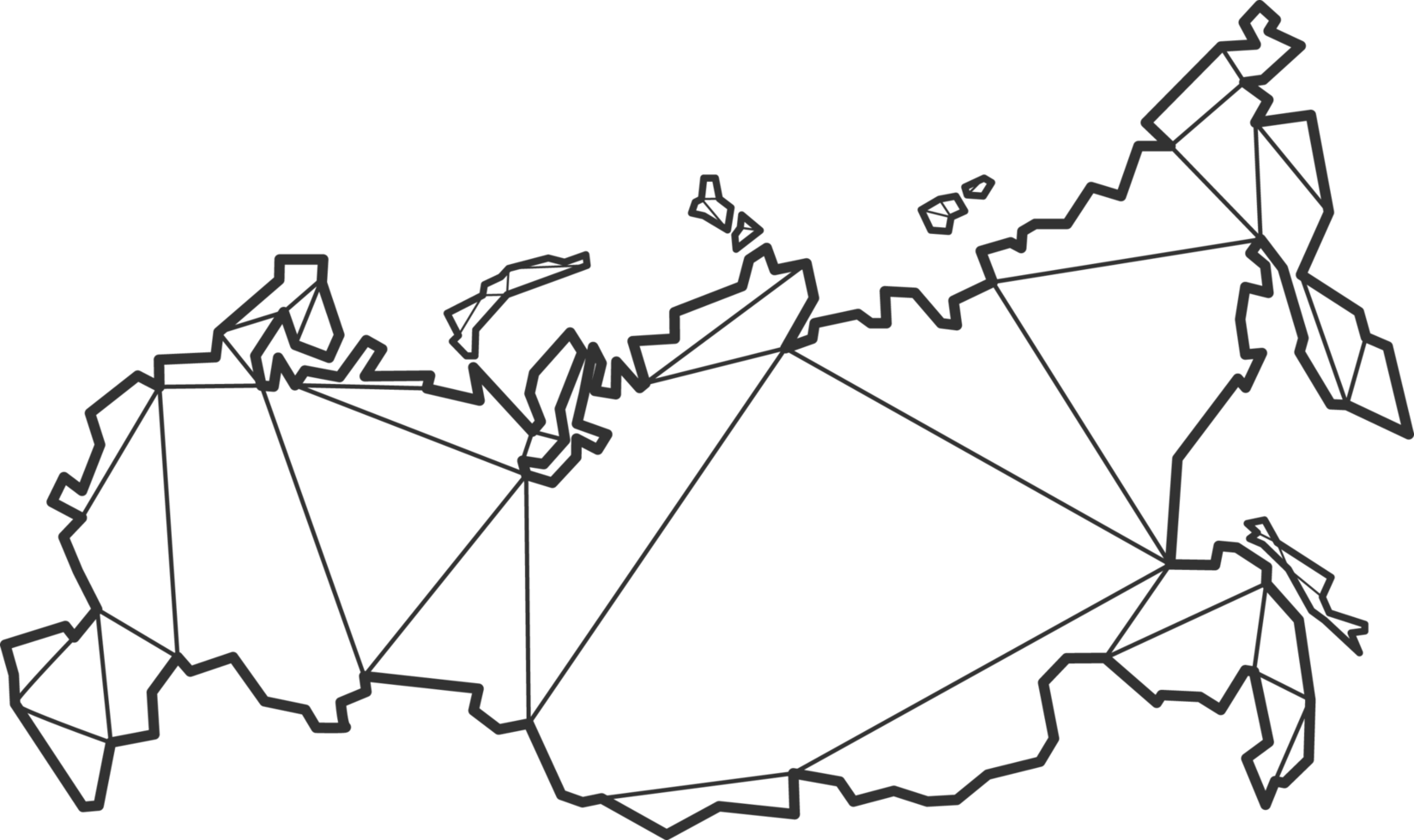 Mosaic triangles map style of Russia. png