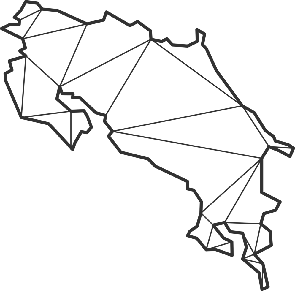Mosaic triangles map style of Costa rica. png