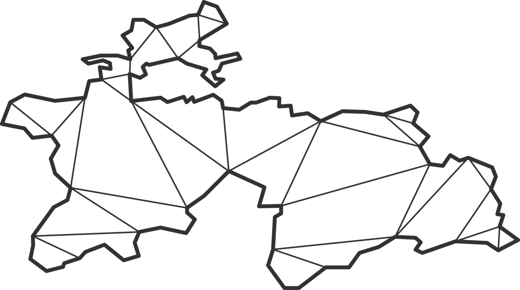 Mosaic triangles map style of Tajikistan. png