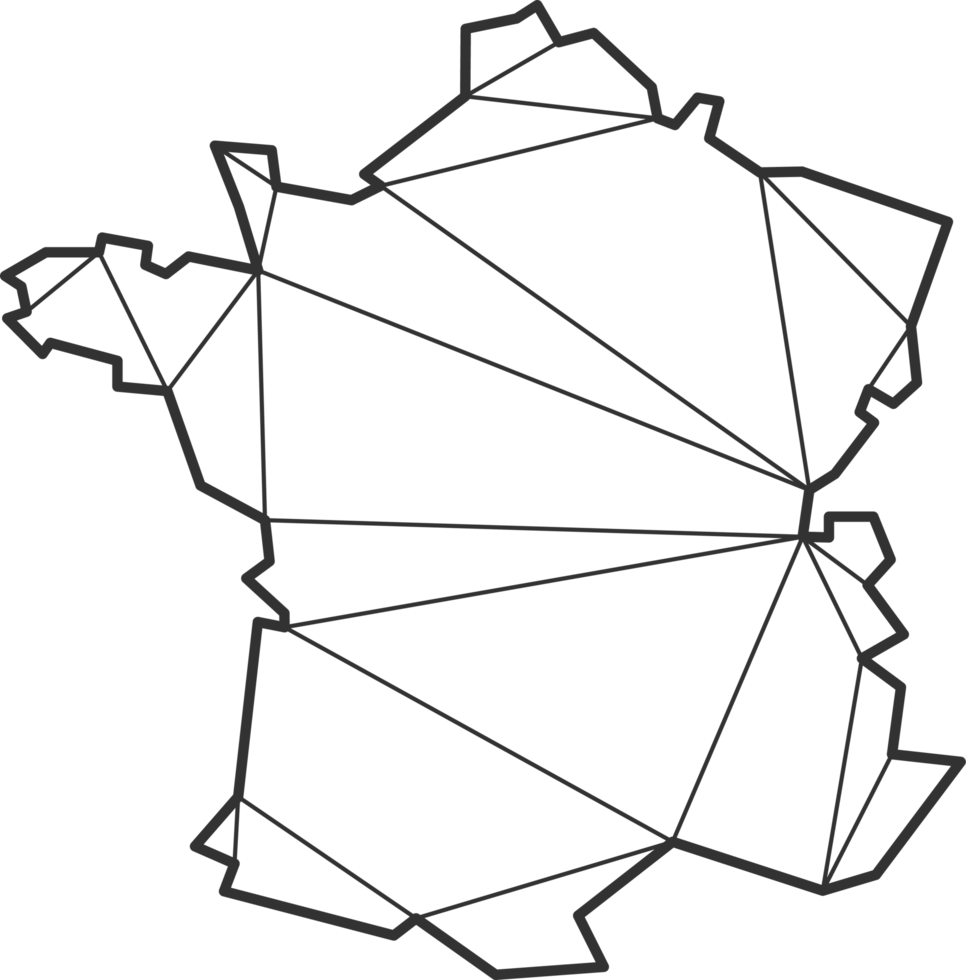 triangles de mosaïque style de carte de la france. png