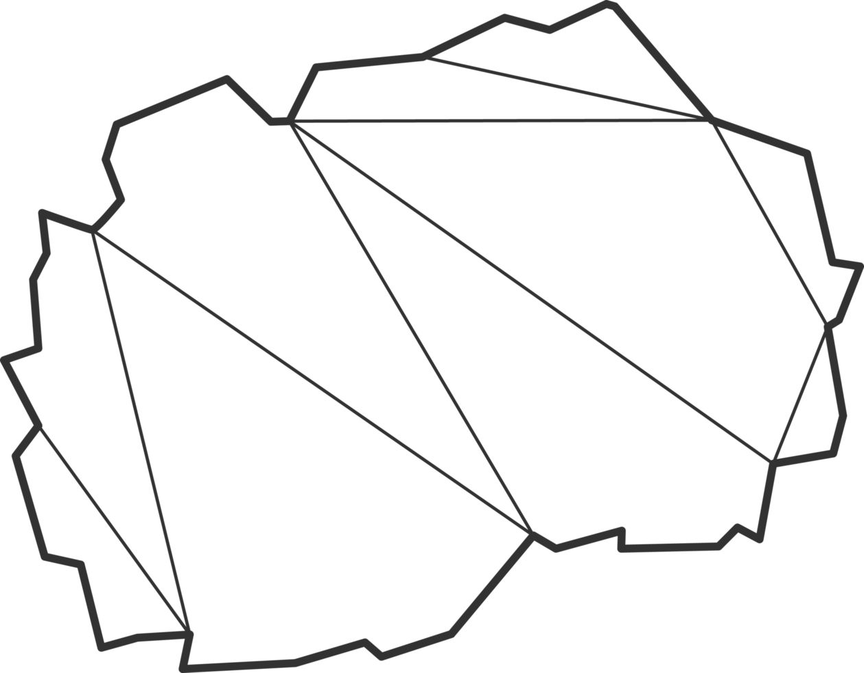 Mosaic triangles map style of North Macedonia. png