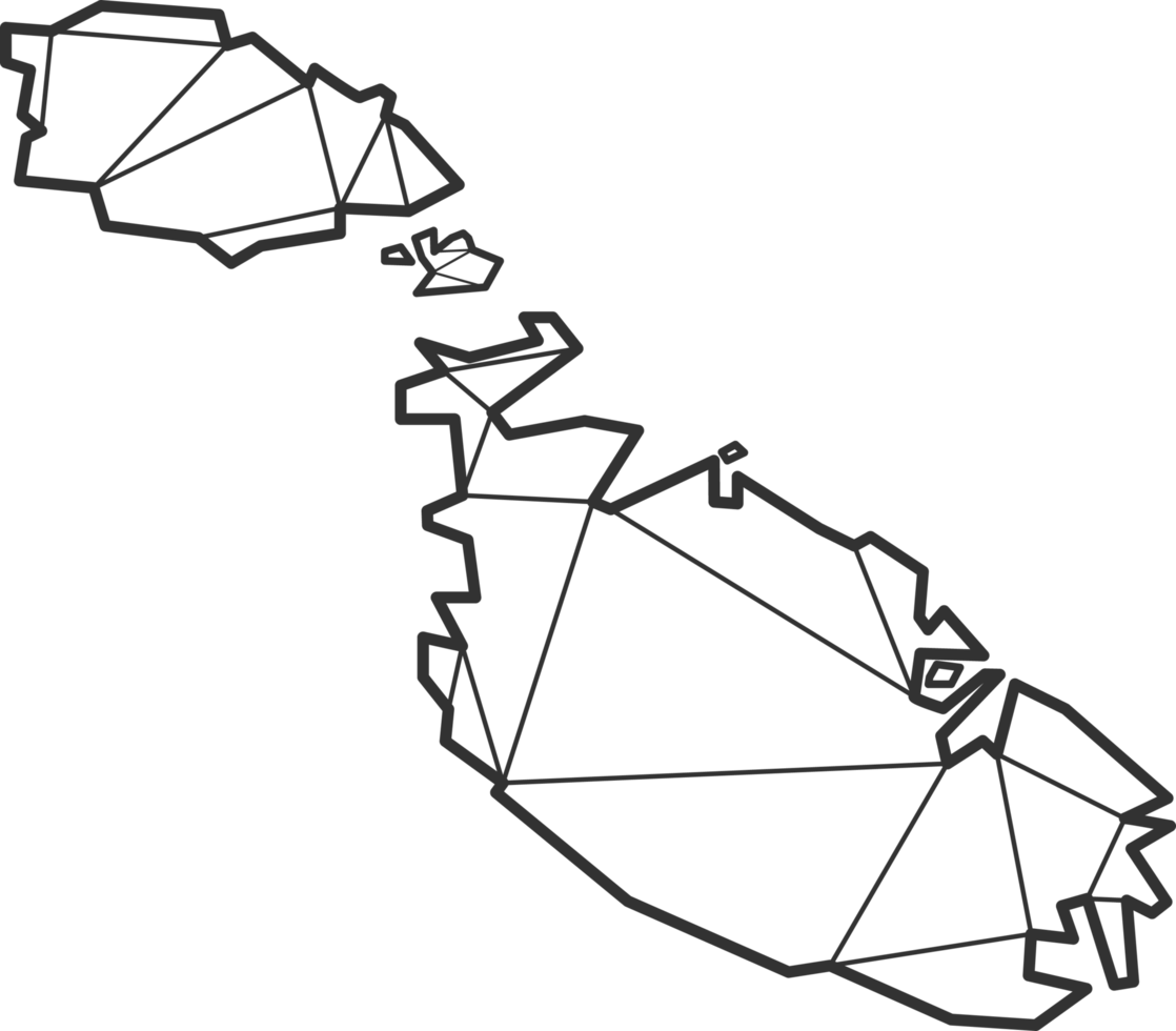 Mosaic triangles map style of Malta. png