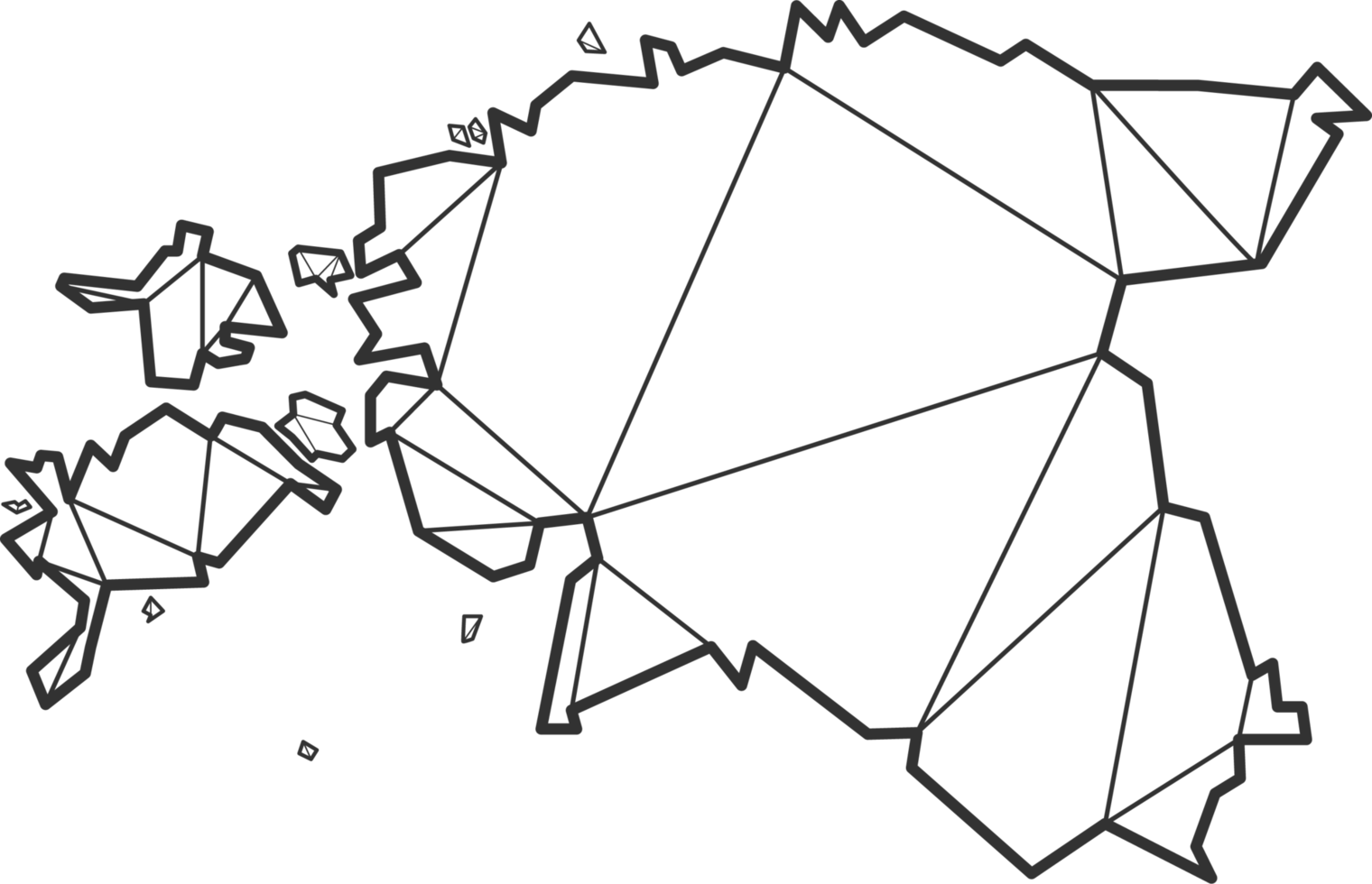 Mosaic triangles map style of Estonia. png