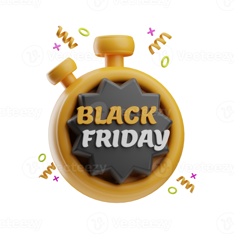 venta viernes negro ilustración 3d png