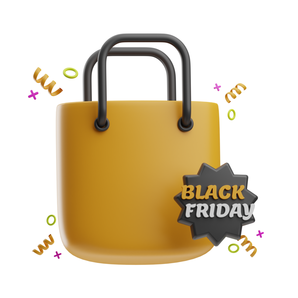 bag Black friday illustration 3d png