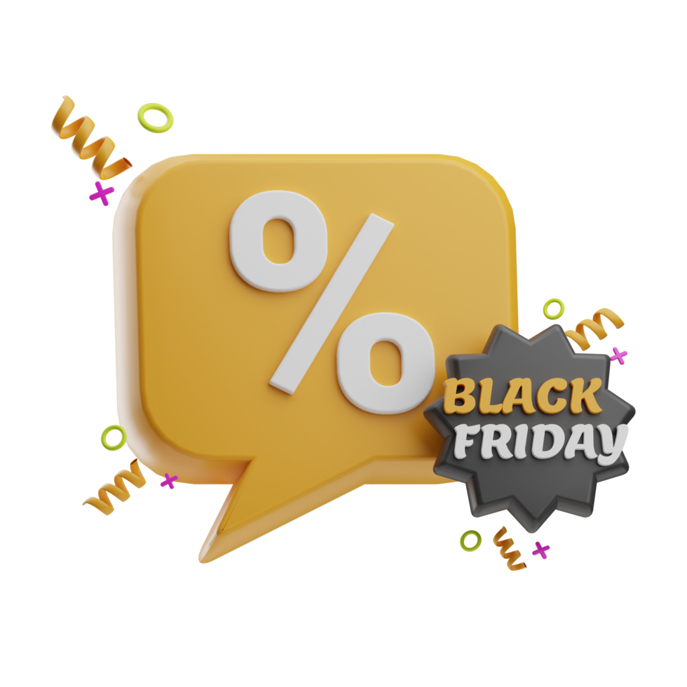 Discounts Black friday illustration 3d png