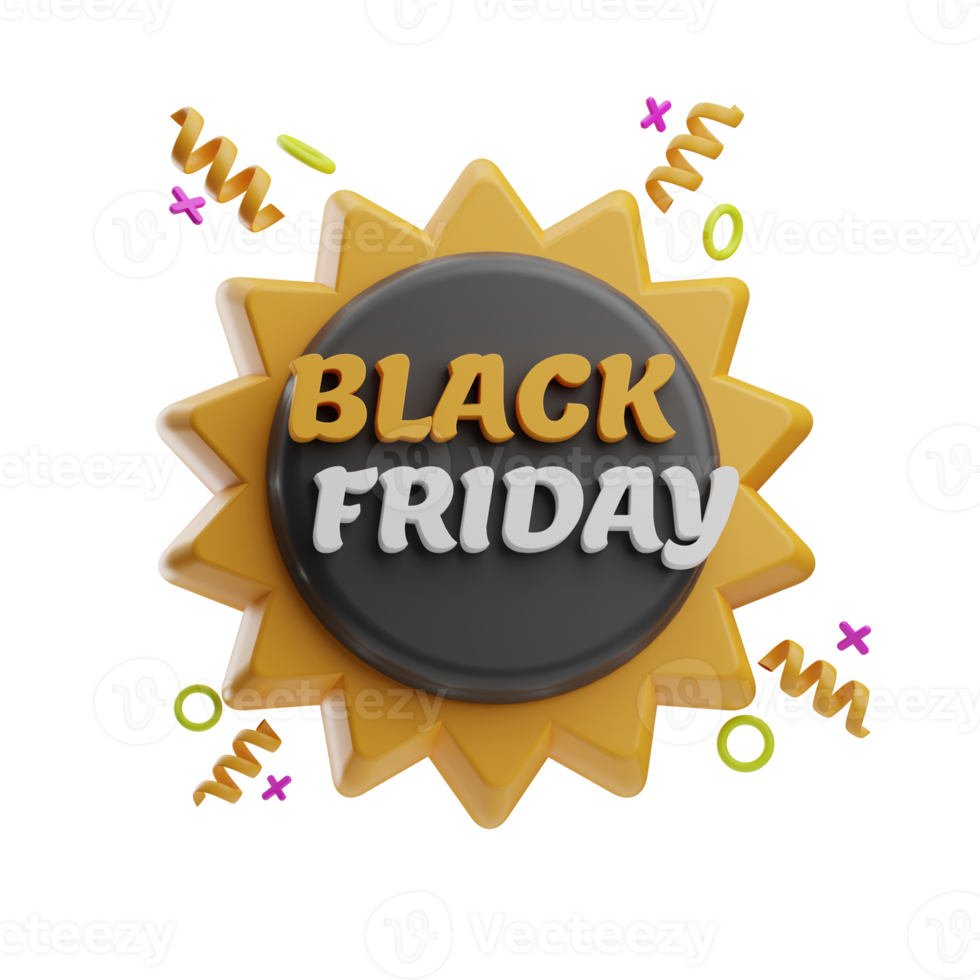 Sale Black friday illustration 3d png