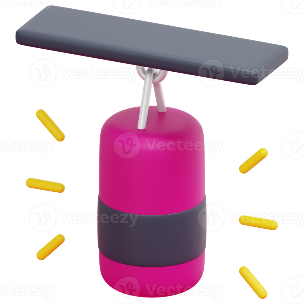 boxing bag 3d render icon illustration png