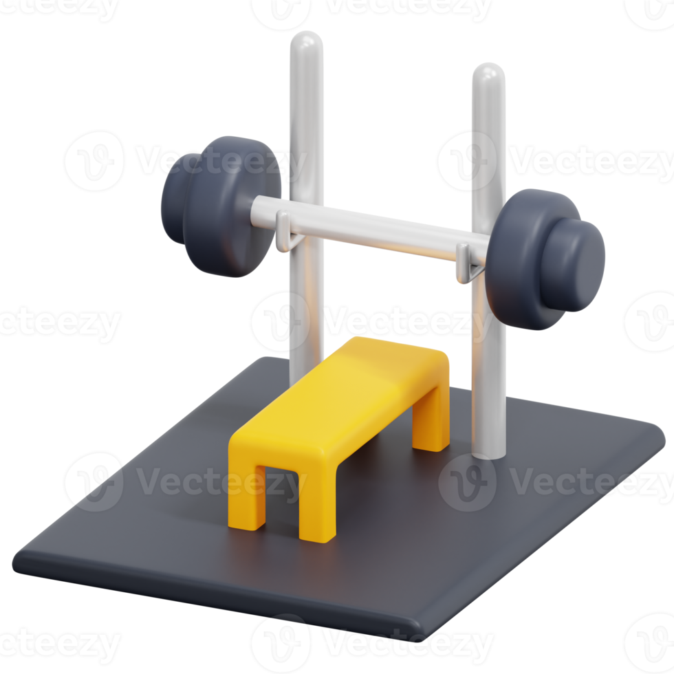 bench press 3d render icon illustration png