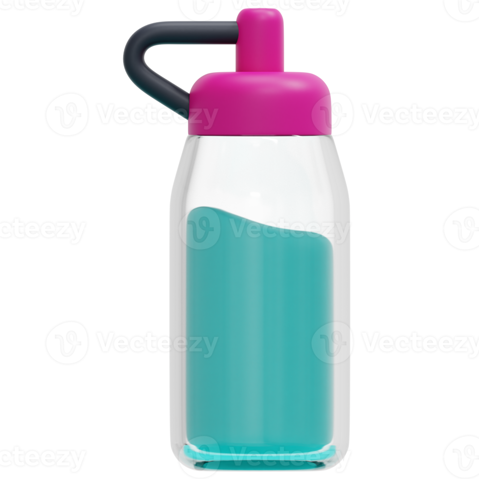 bottle 3d render icon illustration png