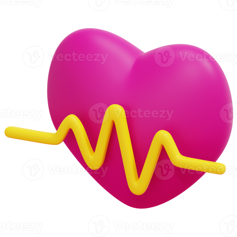 heartbeat 3d render icon illustration png