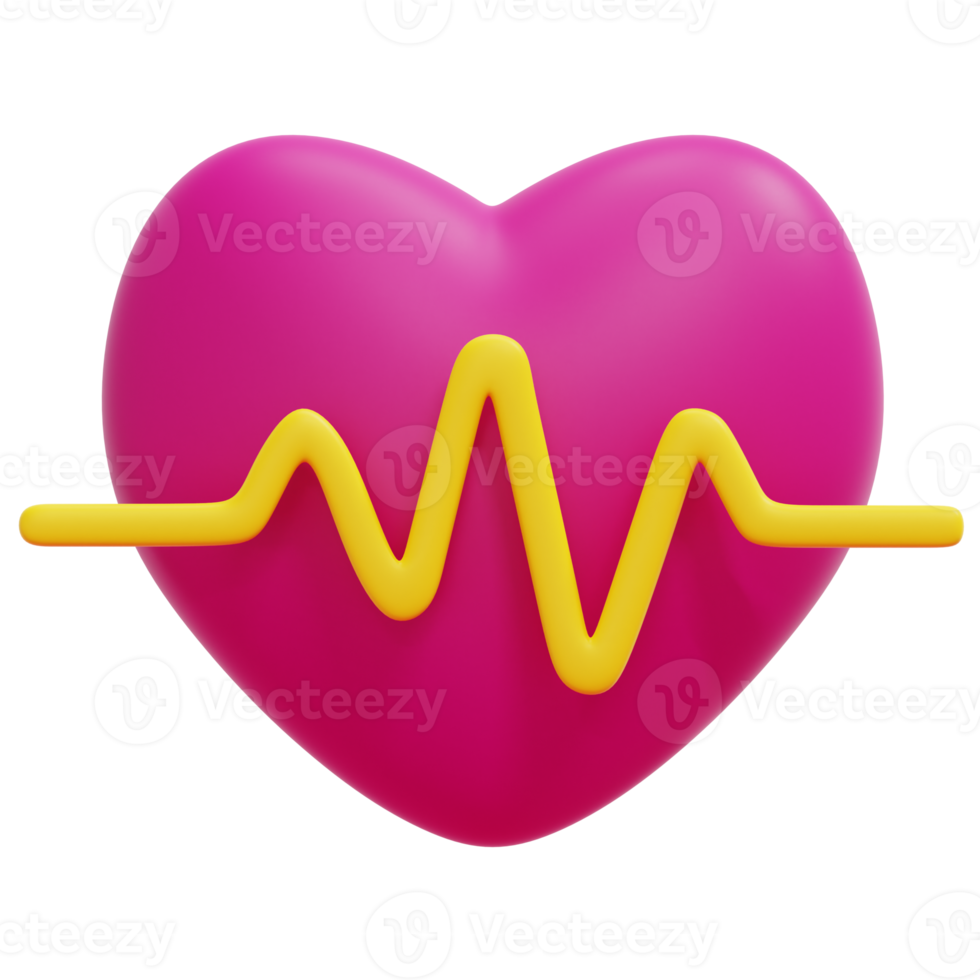 heartbeat 3d render icon illustration png