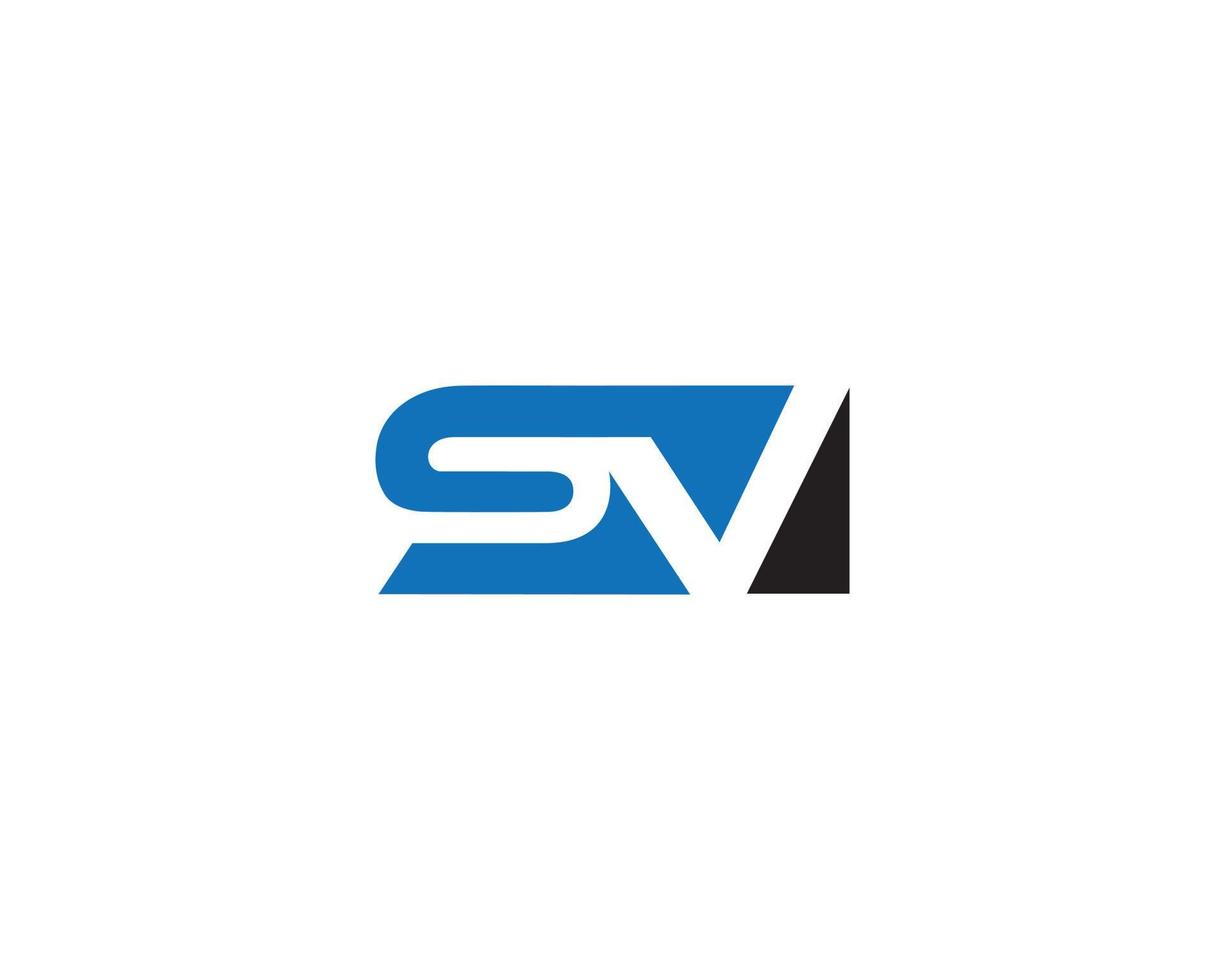 Ilustración de vector de plantilla de concepto de diseño de icono de logotipo inicial de letra sv.