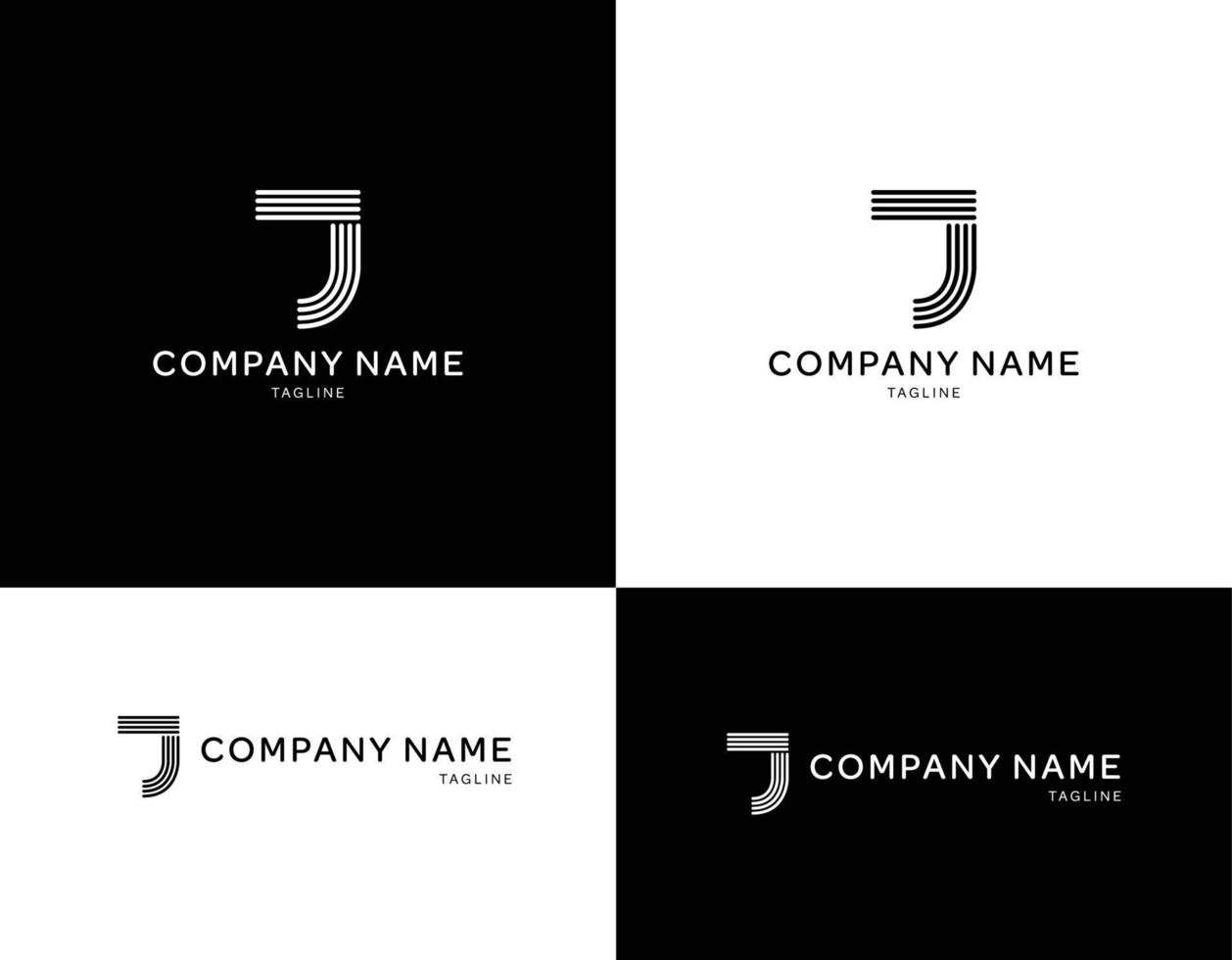 J Logo Letter Simple Minimal Flat Corporate Icon Brand Vector Design