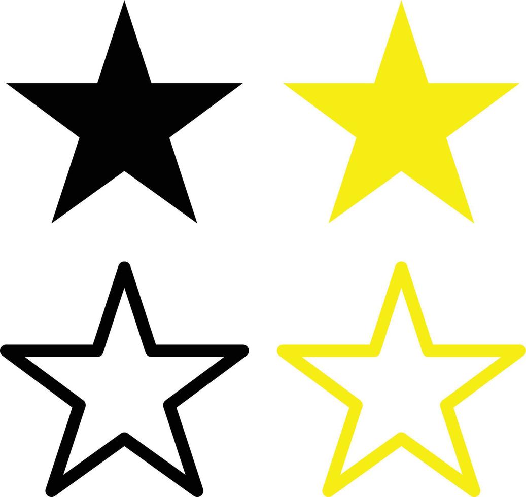 Set of Rating Review Stars Icon Vector