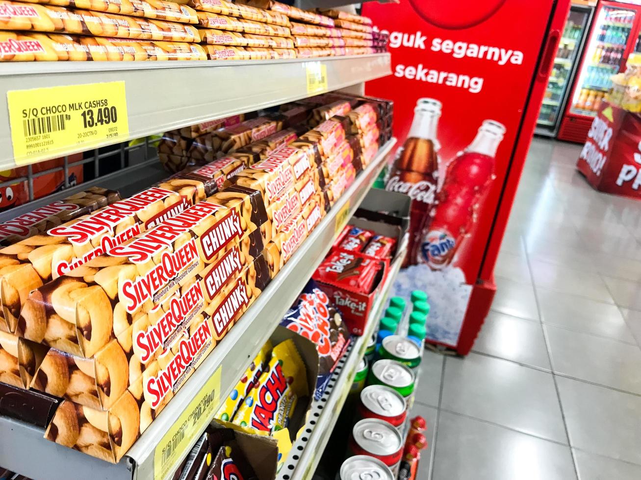 Surakarta - Indonesia, 2022 Photography of silverqueen's chocolate at chocolate section in the supermarket. Selective focue photo