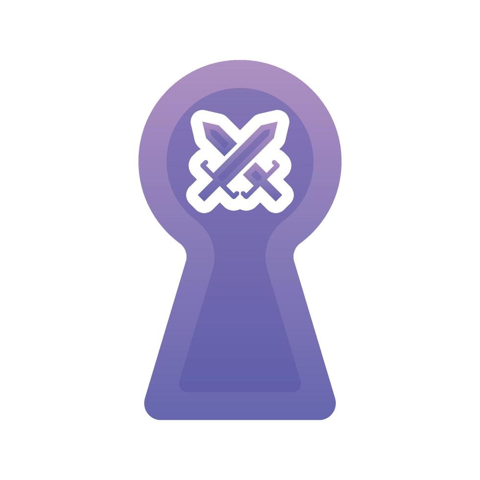 sword keyhole logo gradient design template icon element vector