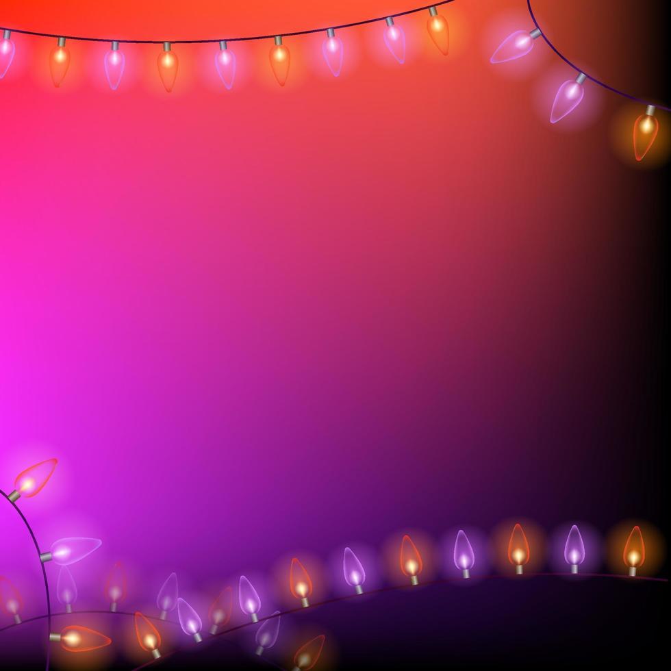 fondo de navidad rojo y violeta con luces. fondo para publicación con un lugar para texto. ilustración vectorial vector