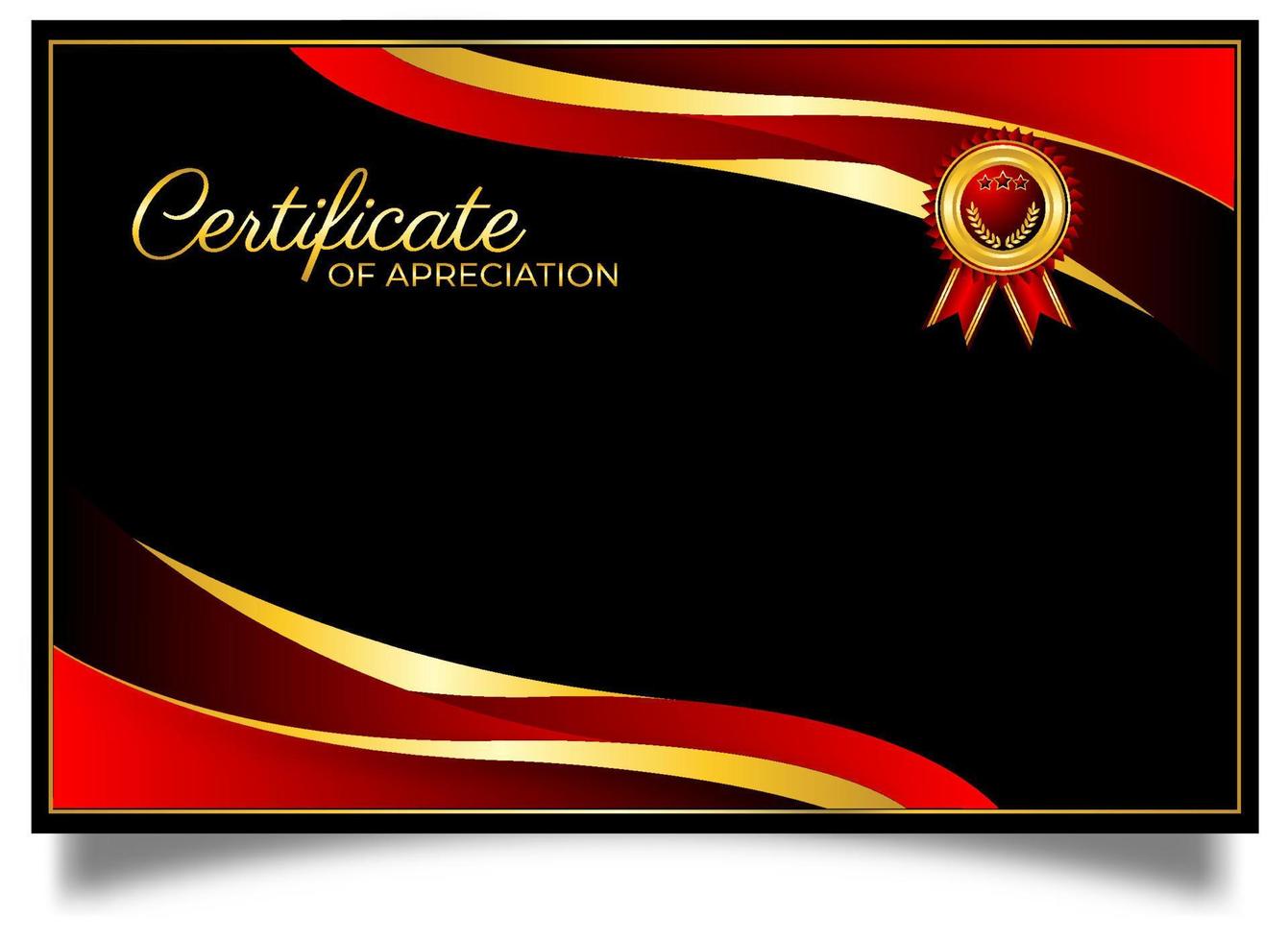 Luxury gold and red gradient modern certificate template vector