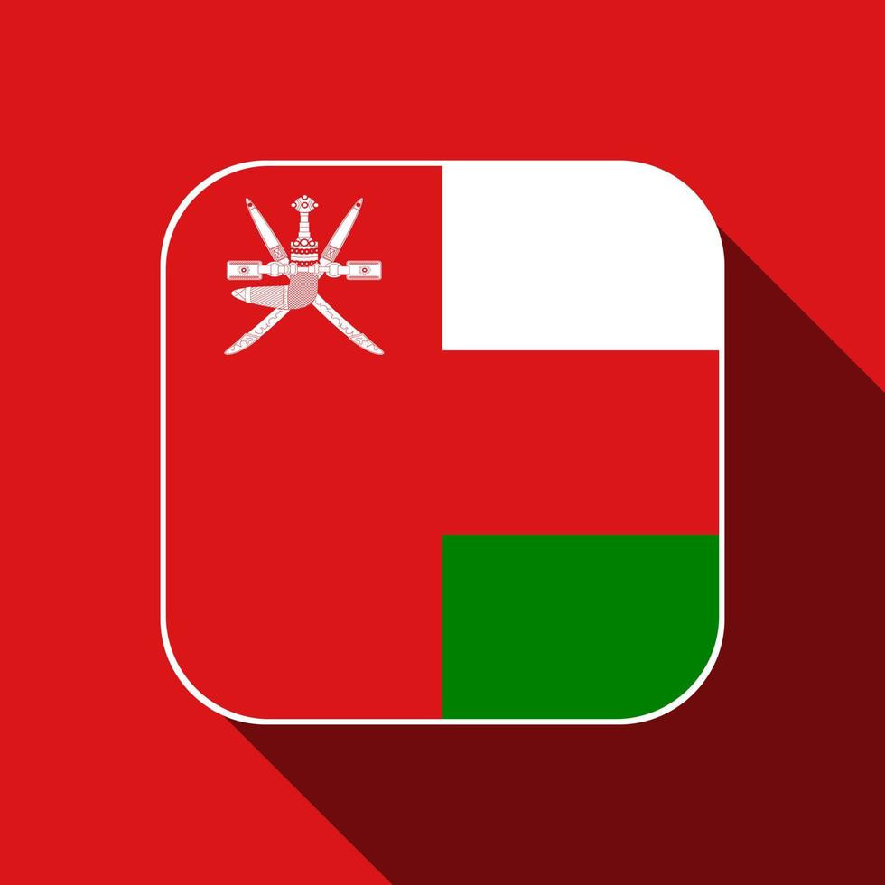 Oman flag, official colors. Vector illustration.