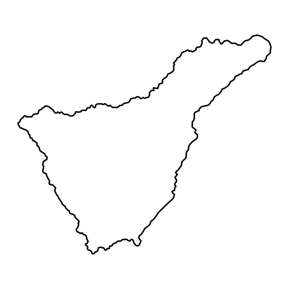 mapa de la isla de tenerife, región de españa. ilustración vectorial vector