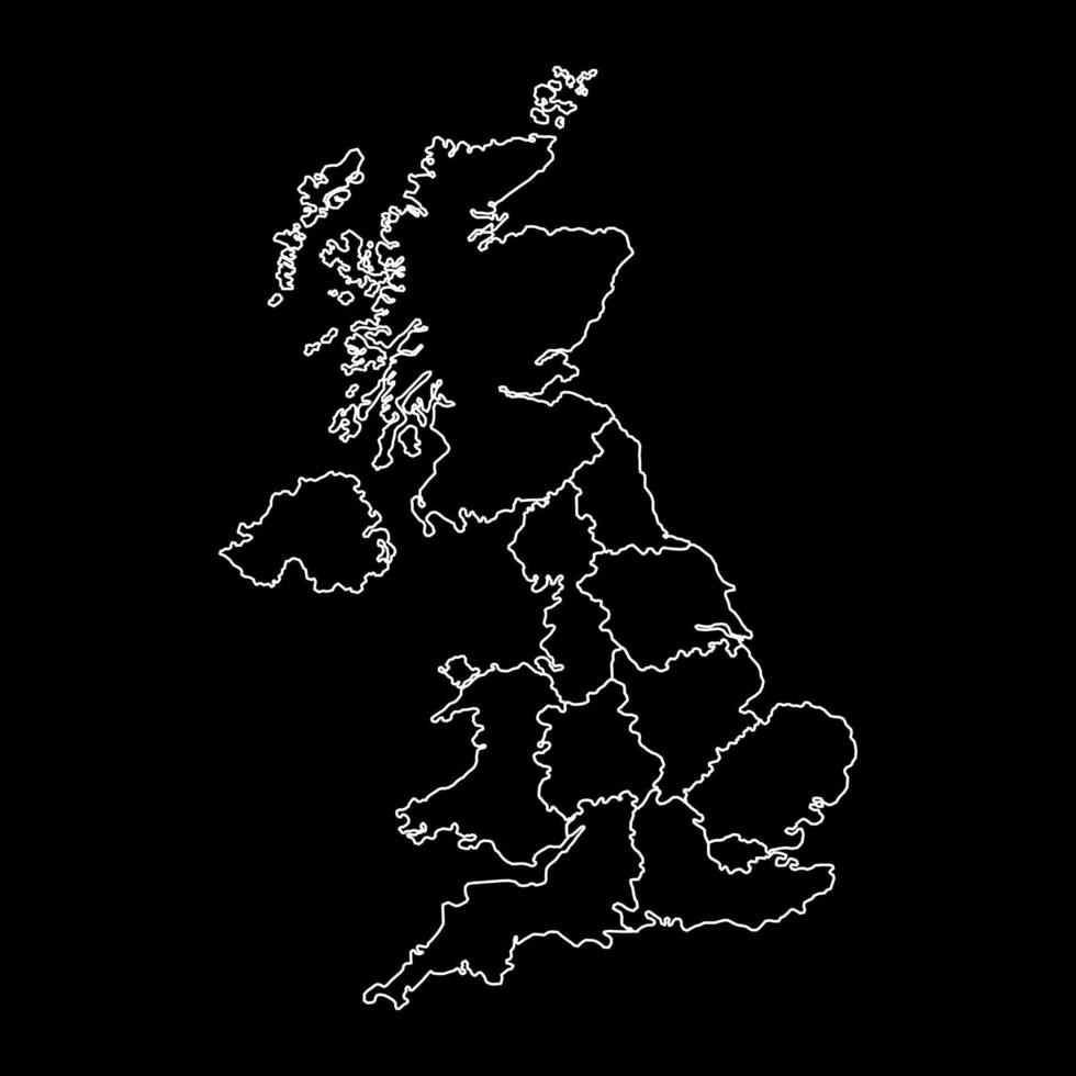 Mapa de la región del Reino Unido. ilustración vectorial vector