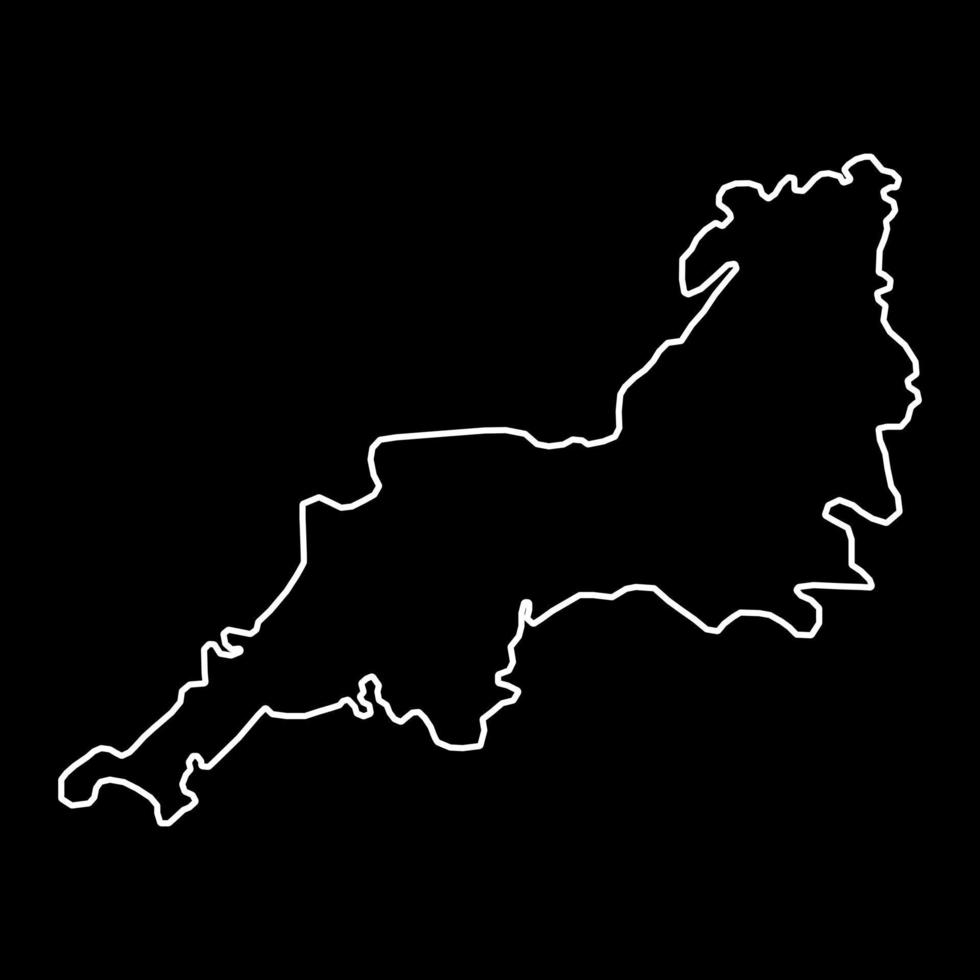 Sudoeste de Inglaterra, mapa de la región del Reino Unido. ilustración vectorial vector