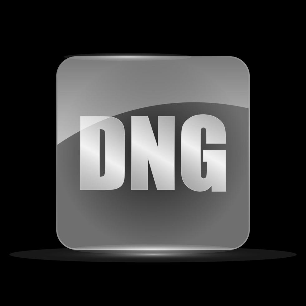 icono de archivo dng, estilo de diseño plano vector
