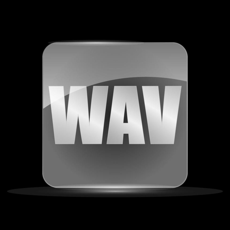 WAV File Icon, Flat Design Style vector