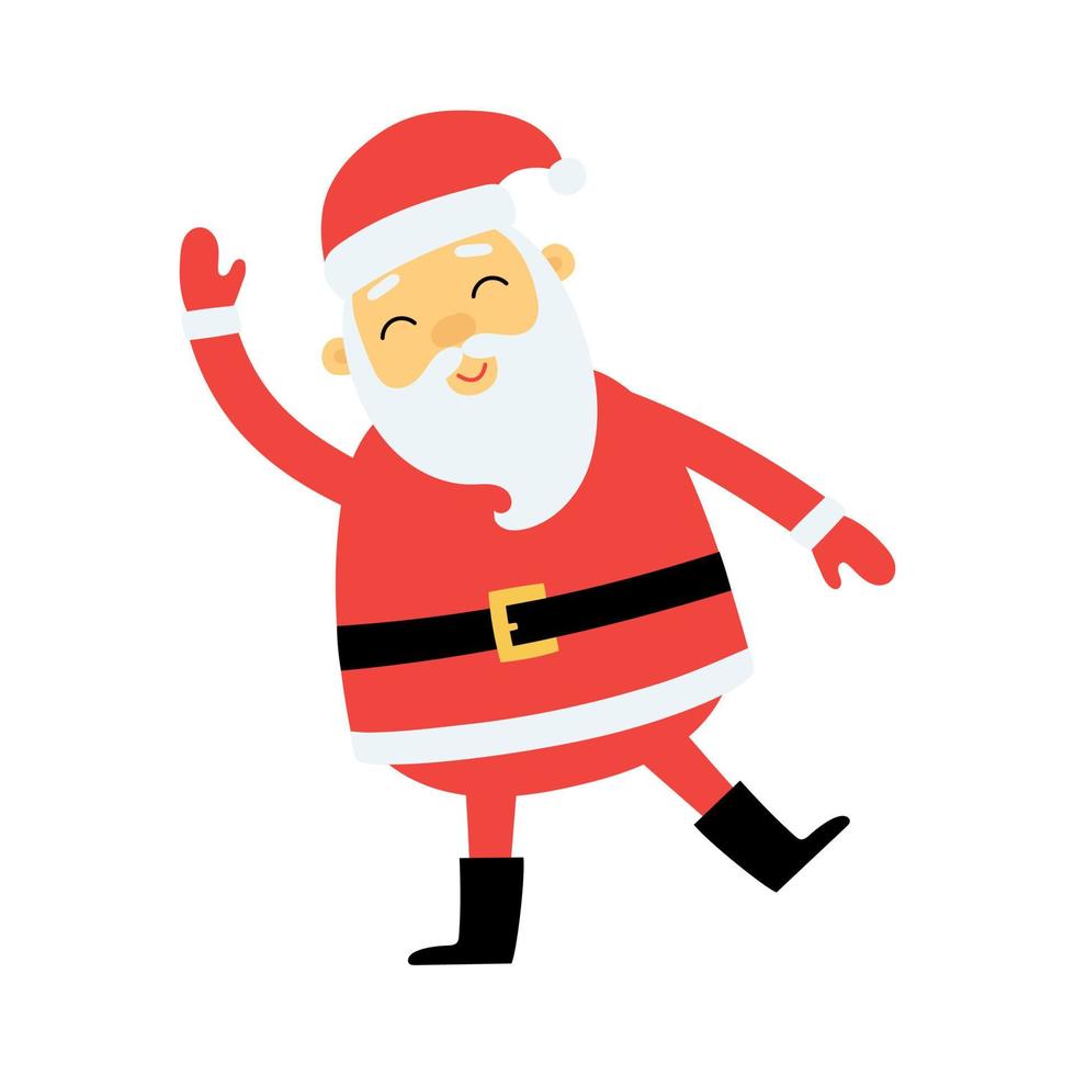 lindo personaje de santa claus de dibujos animados. plantilla para el diseño de navidad y año nuevo. vector