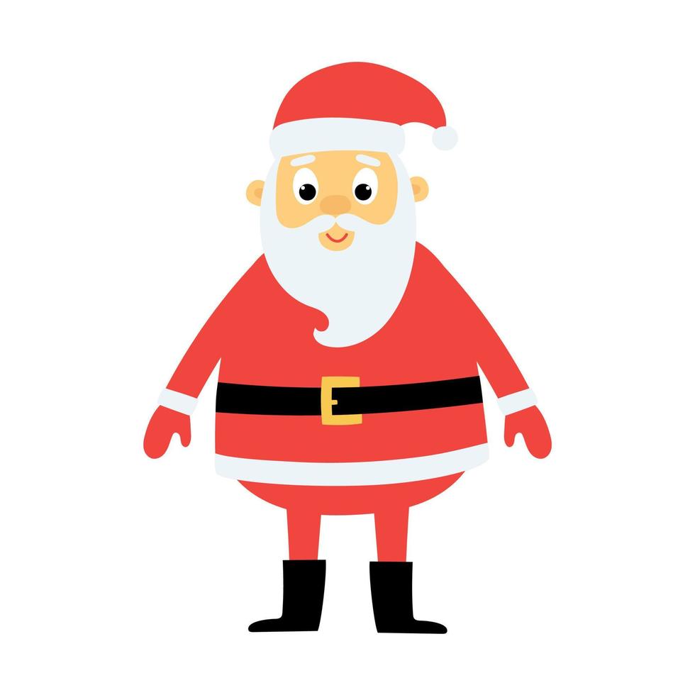 lindo personaje de santa claus de dibujos animados. plantilla para el diseño de navidad y año nuevo. vector