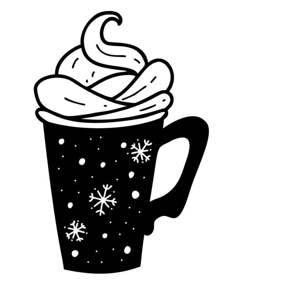 postre navideño de crema en taza vector