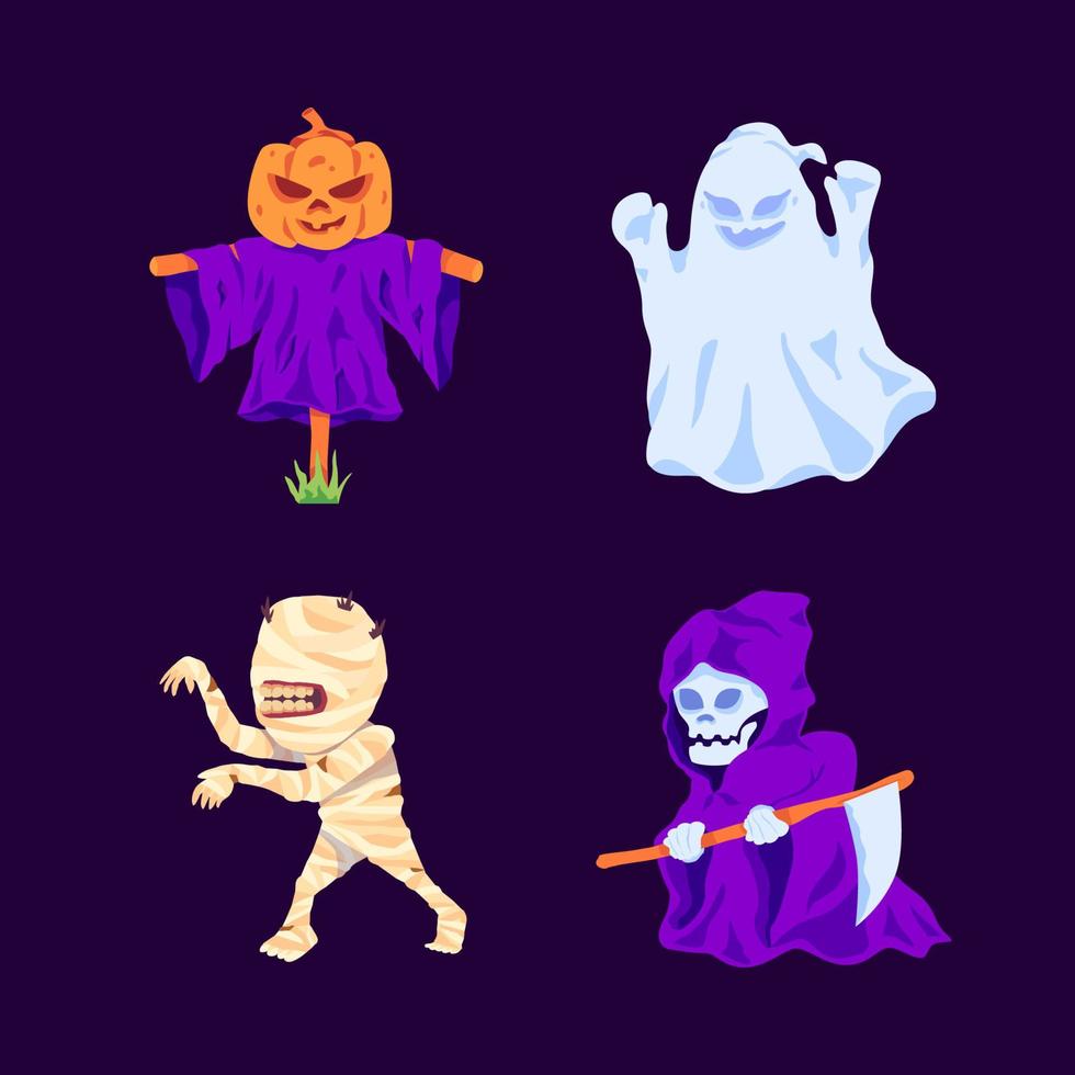 Halloween Monster Characters vector