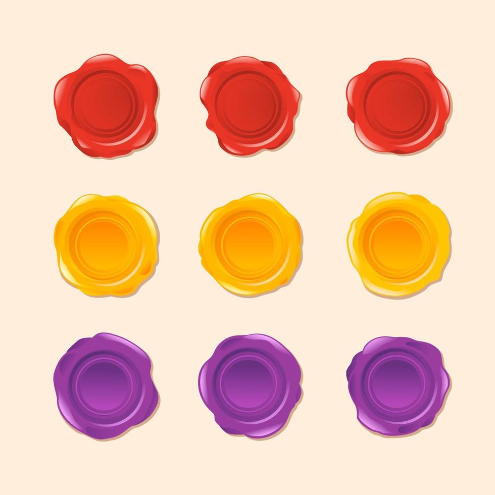 Wax Seal Stamp Icon Set vector