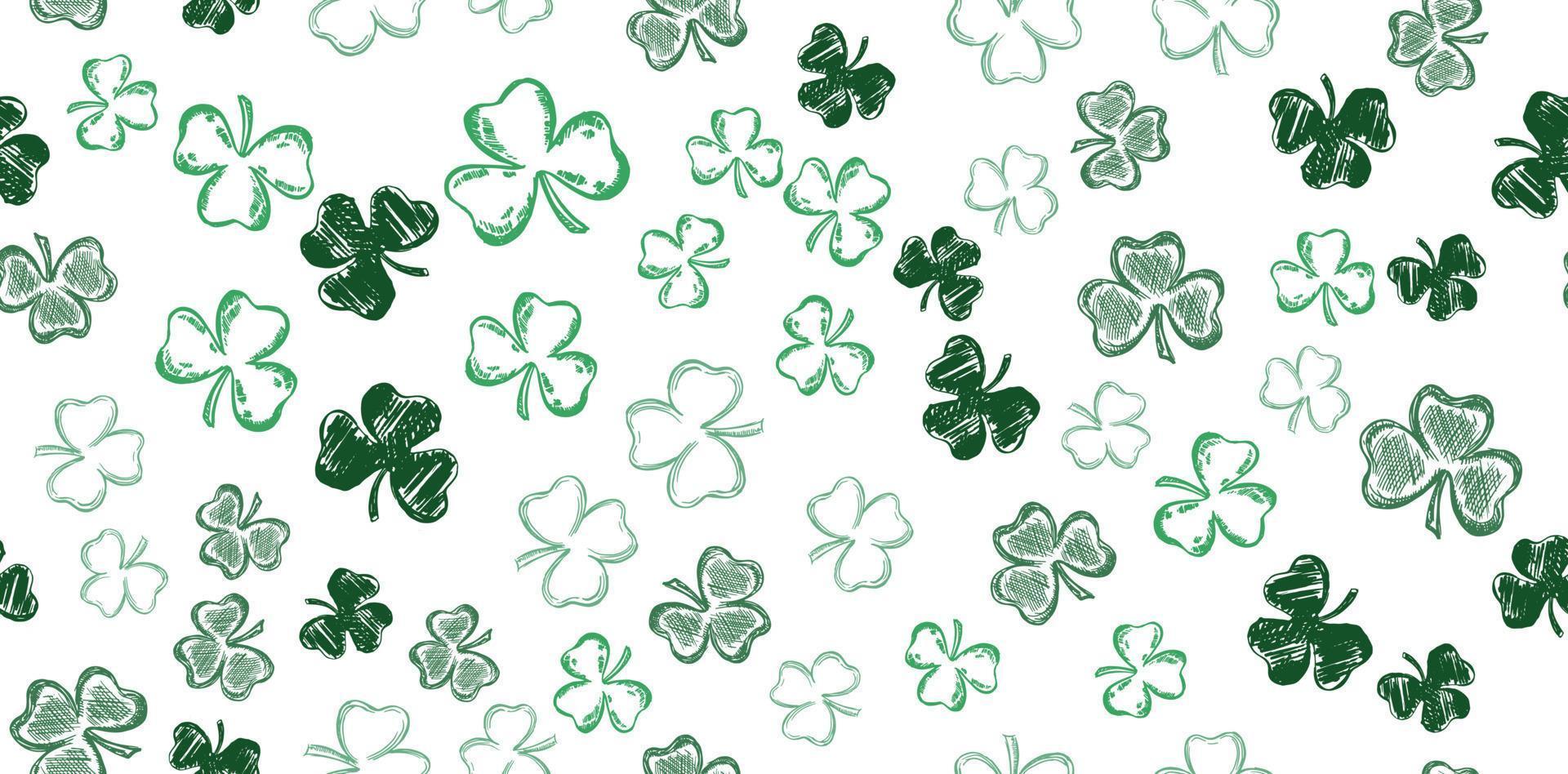 Clover set. Patrick's day. Hand drawn illustration. vector